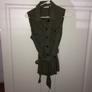 Olive green casual vest